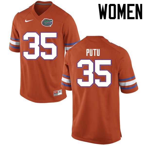 Florida Gators Women #35 Joseph Putu College Football Jersey Orange